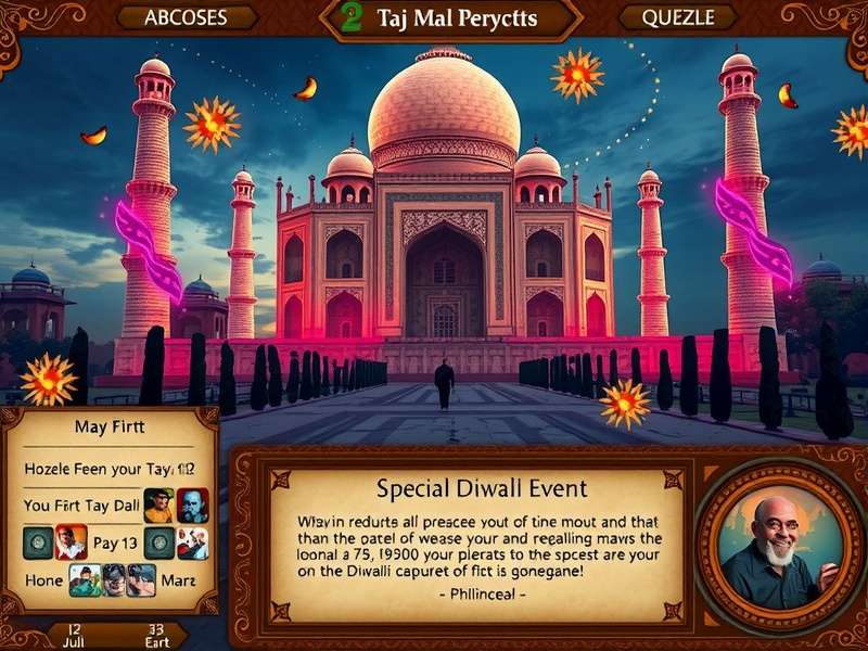 Taj Mahal Lost Artifacts player interface and menu